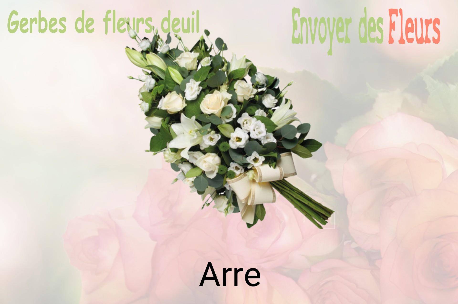 Gerbe de fleurs de deuil livrée à Arre